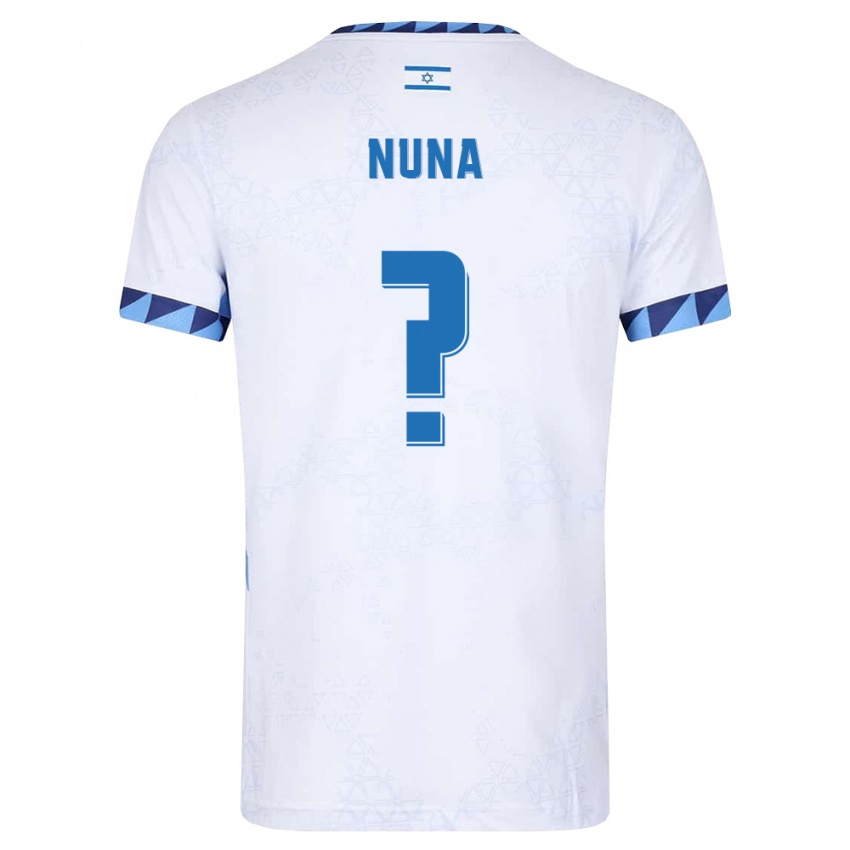 גברים ישראל Noam Nuna #0 לבן כחול בהיר ג'רזי ביתית 26-28 חולצה קצרה
