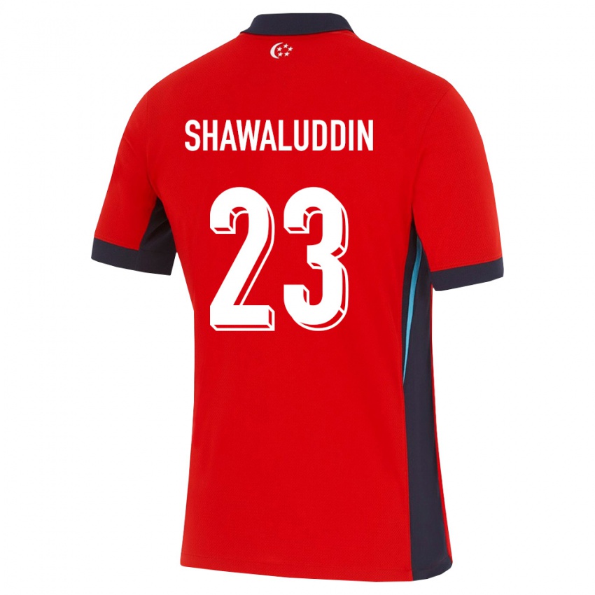 גברים סינגפור Naqeeb Shawaluddin #23 אדום לבן שחור ג'רזי ביתית 26-28 חולצה קצרה