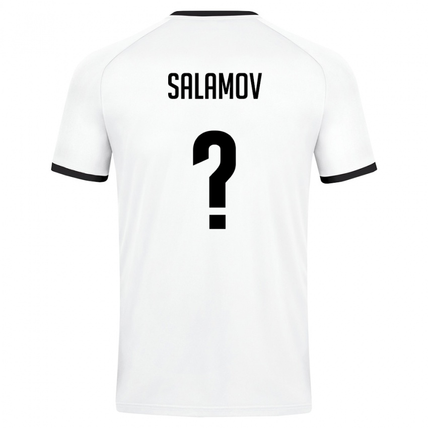גברים אוזבקיסטן Ziyodullo Salamov #0 לבן ירוק כהה הרחק ג'רזי 26-28 חולצה קצרה