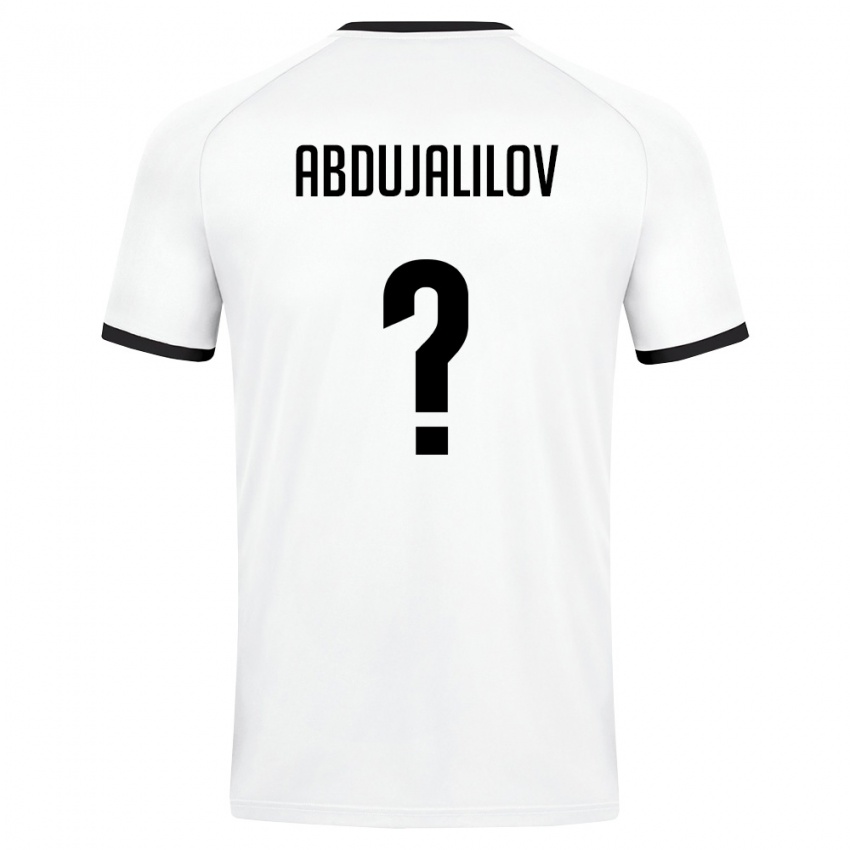גברים אוזבקיסטן Timur Abdujalilov #0 לבן ירוק כהה הרחק ג'רזי 26-28 חולצה קצרה