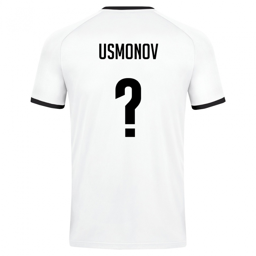 גברים אוזבקיסטן Bekzod Usmonov #0 לבן ירוק כהה הרחק ג'רזי 26-28 חולצה קצרה