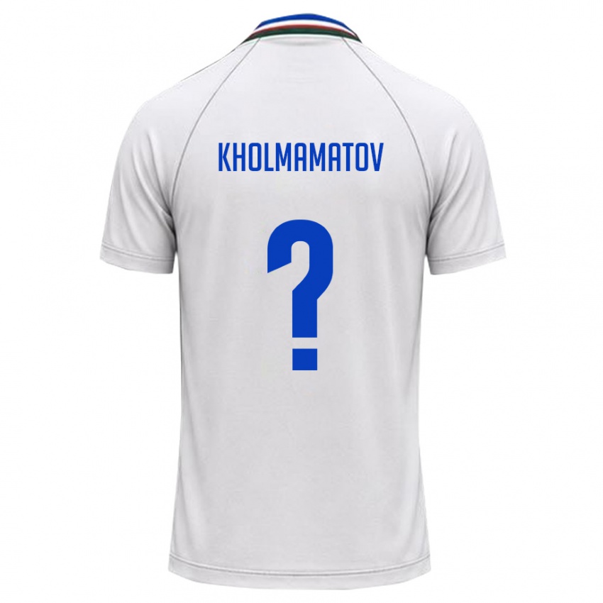 גברים אוזבקיסטן Abdullokh Kholmamatov #0 לבן ירוק כהה הרחק ג'רזי 26-28 חולצה קצרה