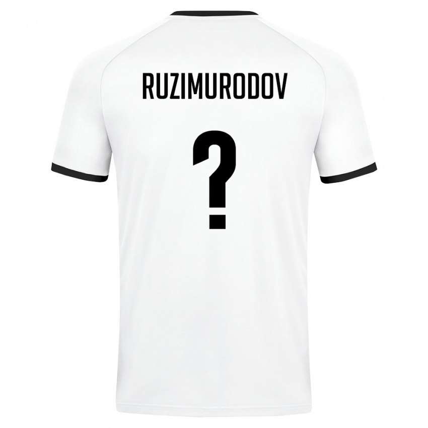 גברים אוזבקיסטן Ruzimurod Ruzimurodov #0 לבן ירוק כהה הרחק ג'רזי 26-28 חולצה קצרה