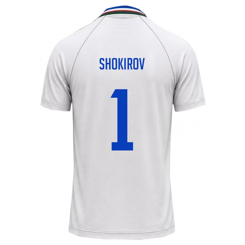 גברים אוזבקיסטן Ibrokhim Shokirov #1 לבן ירוק כהה הרחק ג'רזי 26-28 חולצה קצרה