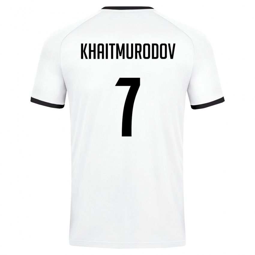 גברים אוזבקיסטן Farrukh Khaitmurodov #7 לבן ירוק כהה הרחק ג'רזי 26-28 חולצה קצרה