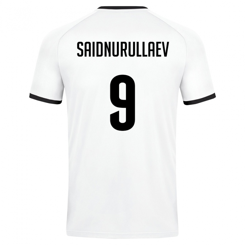 גברים אוזבקיסטן Saidumarkhon Saidnurullaev #9 לבן ירוק כהה הרחק ג'רזי 26-28 חולצה קצרה