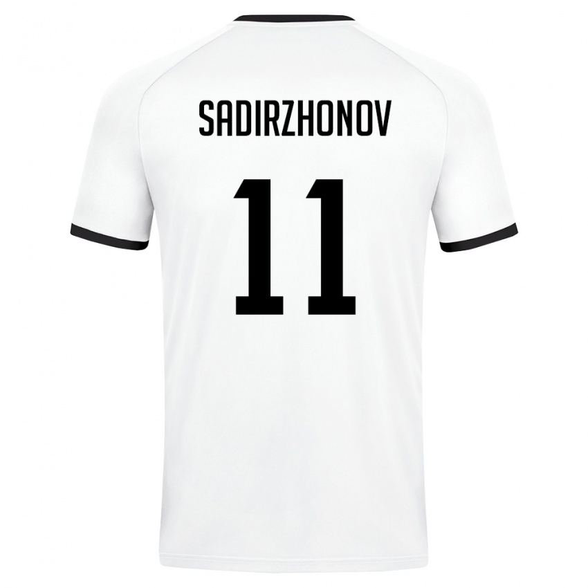 גברים אוזבקיסטן Sukhrob Sadirzhonov #11 לבן ירוק כהה הרחק ג'רזי 26-28 חולצה קצרה
