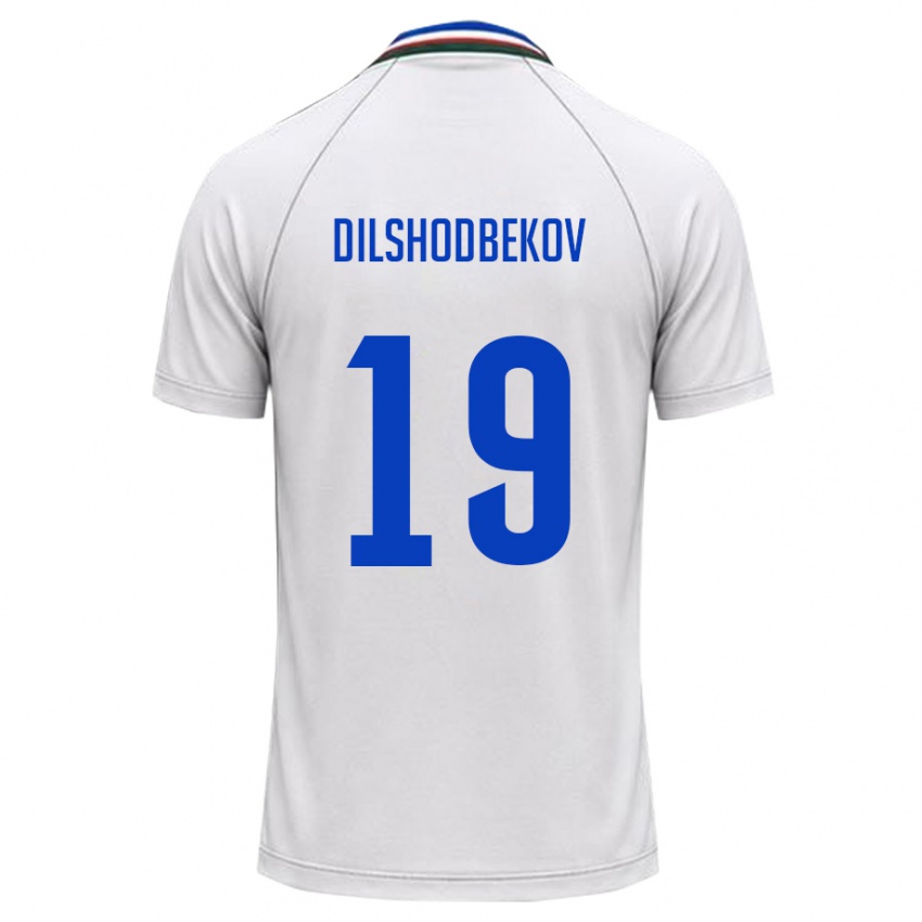 גברים אוזבקיסטן Mukhammadali Dilshodbekov #19 לבן ירוק כהה הרחק ג'רזי 26-28 חולצה קצרה