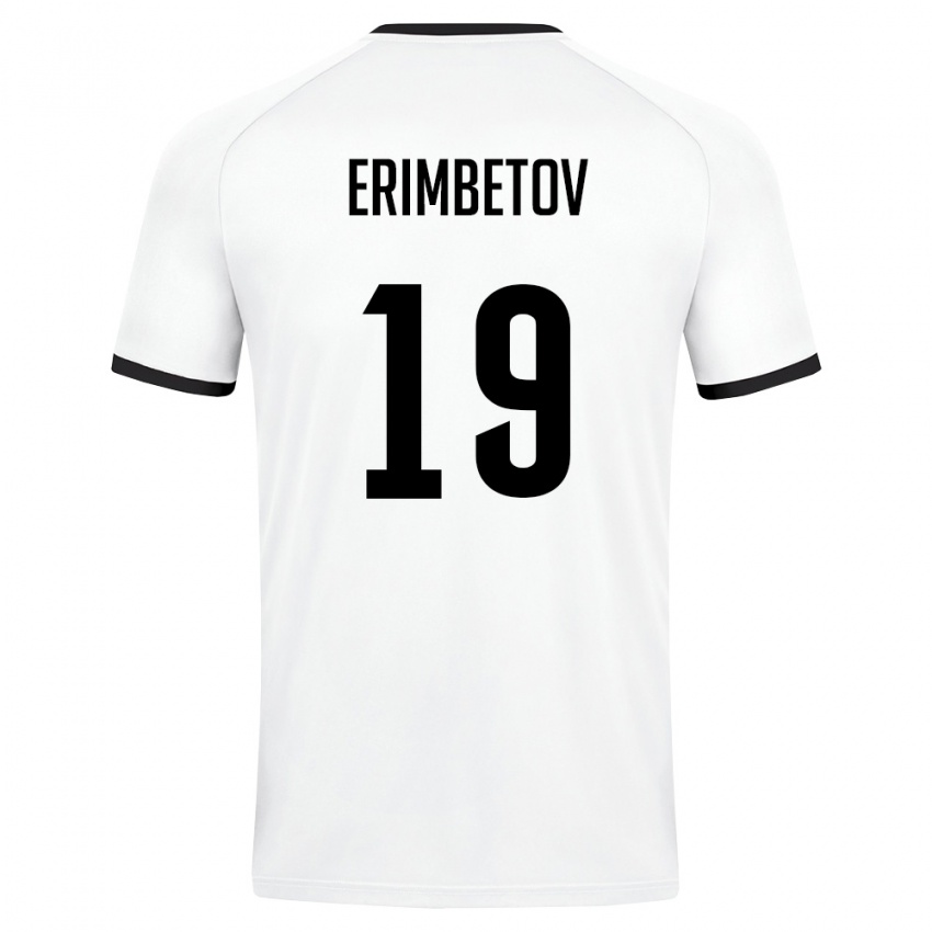 גברים אוזבקיסטן Azizbek Erimbetov #19 לבן ירוק כהה הרחק ג'רזי 26-28 חולצה קצרה