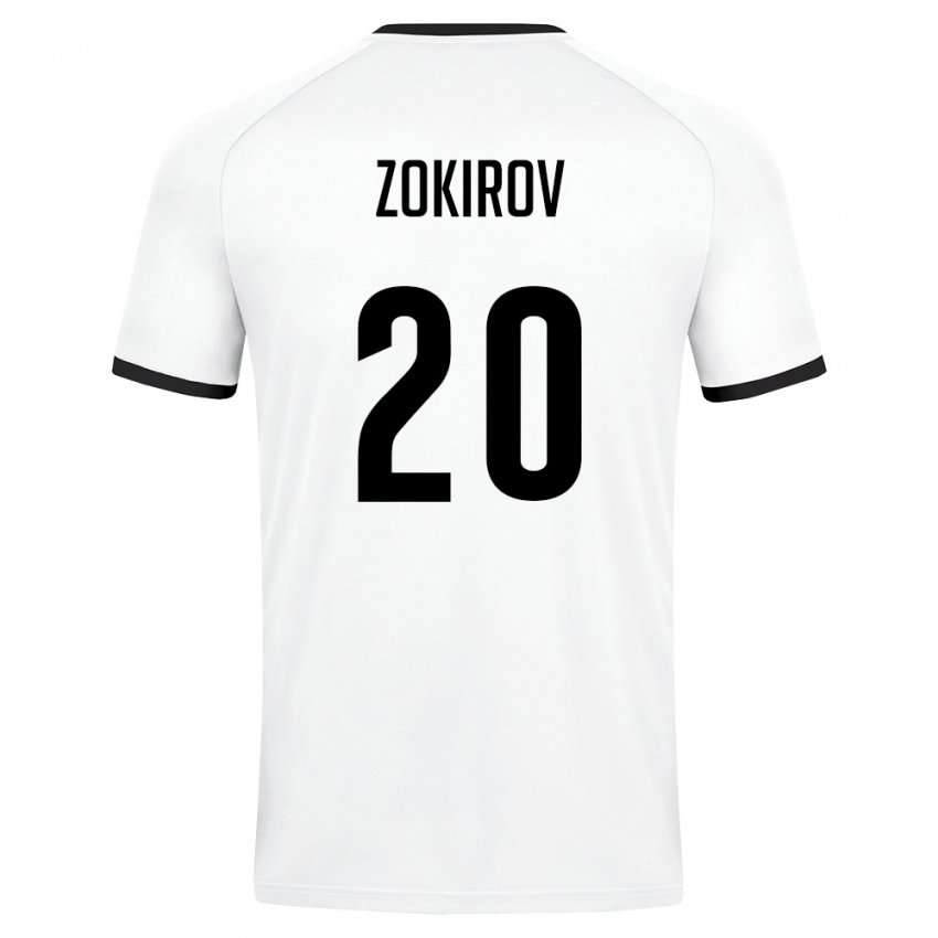 גברים אוזבקיסטן Feruzjon Zokirov #20 לבן ירוק כהה הרחק ג'רזי 26-28 חולצה קצרה