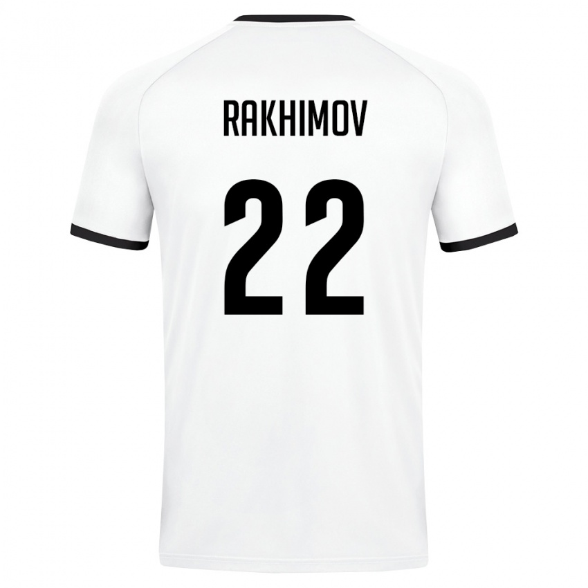 גברים אוזבקיסטן Abubakir Rakhimov #22 לבן ירוק כהה הרחק ג'רזי 26-28 חולצה קצרה