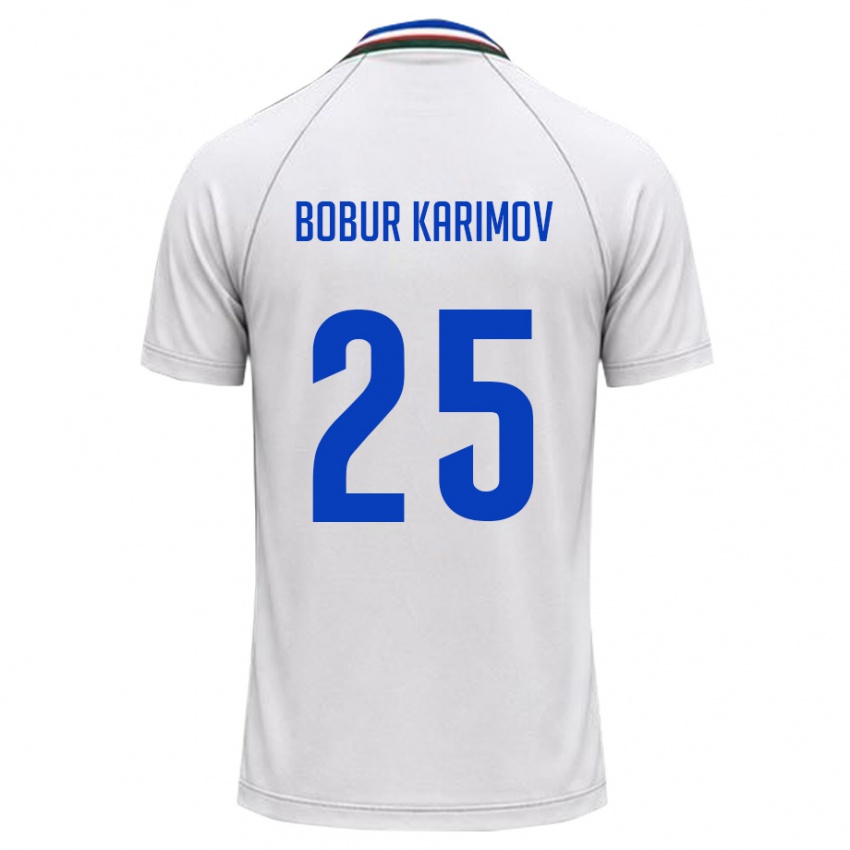 גברים אוזבקיסטן Mukhammad-Bobur Karimov #25 לבן ירוק כהה הרחק ג'רזי 26-28 חולצה קצרה
