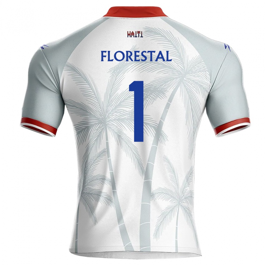 גברים האיטי Marc Florestal #1 לבן אדום אפור הרחק ג'רזי 26-28 חולצה קצרה