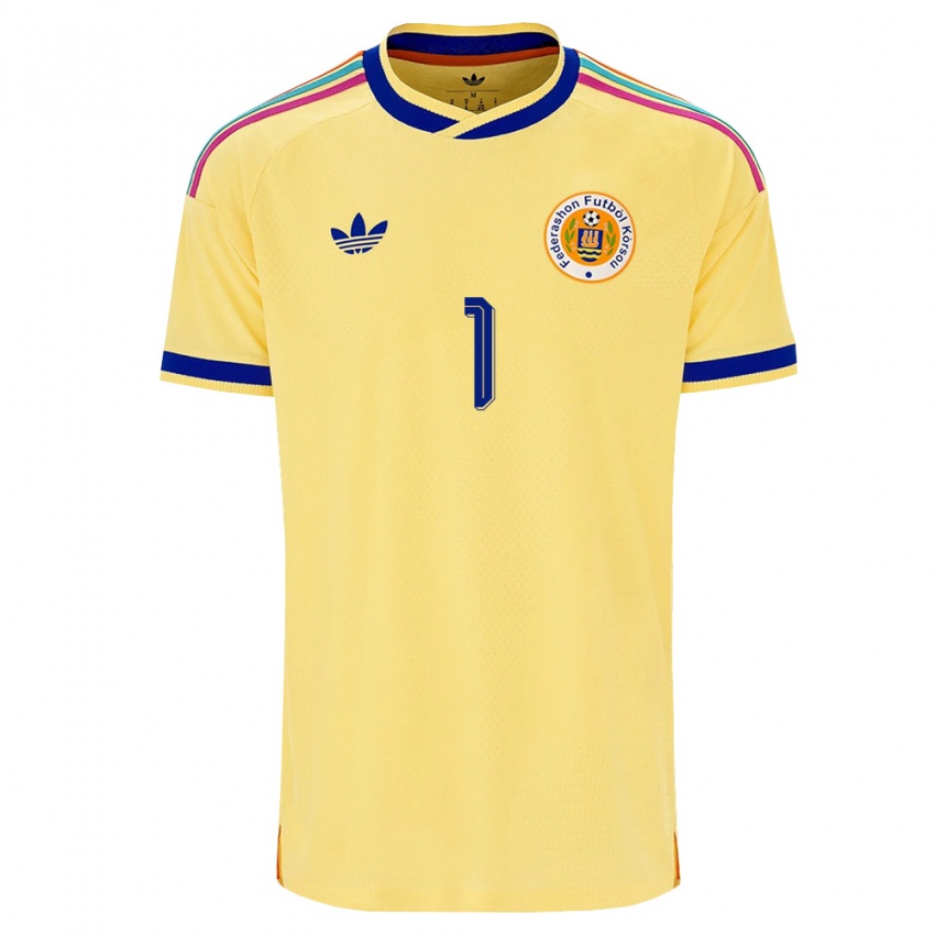 גברים קוראסאו ג׳וליאנו בונוואסיה #1 צהוב כהה ורוד הרחק ג'רזי 26-28 חולצה קצרה