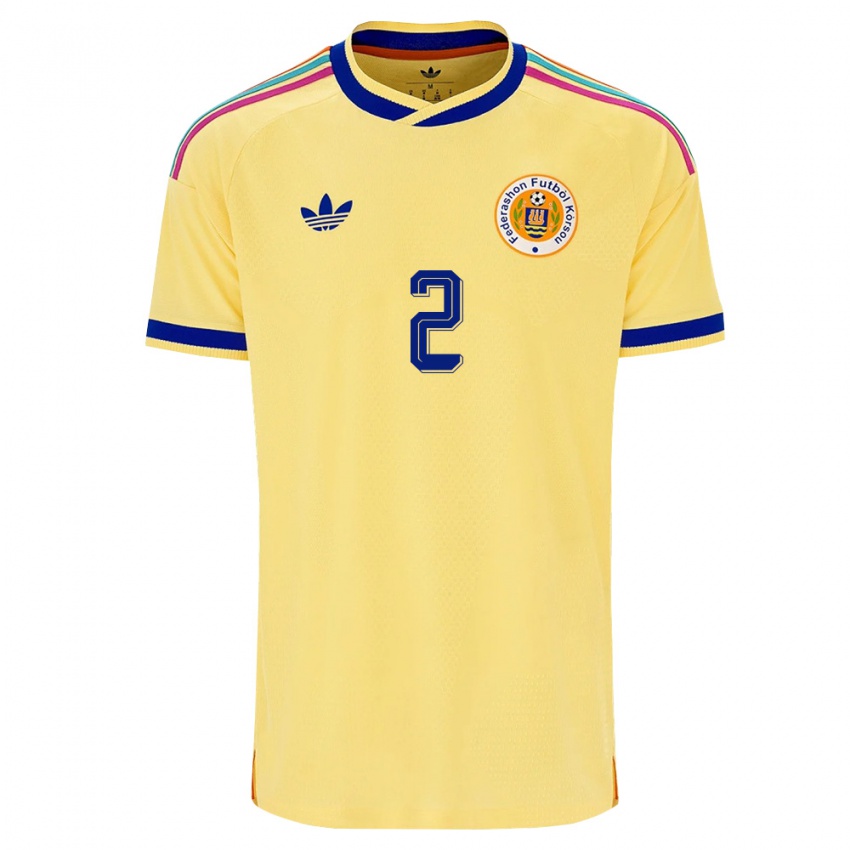 גברים קוראסאו Genairo Louisa #2 צהוב כהה ורוד הרחק ג'רזי 26-28 חולצה קצרה