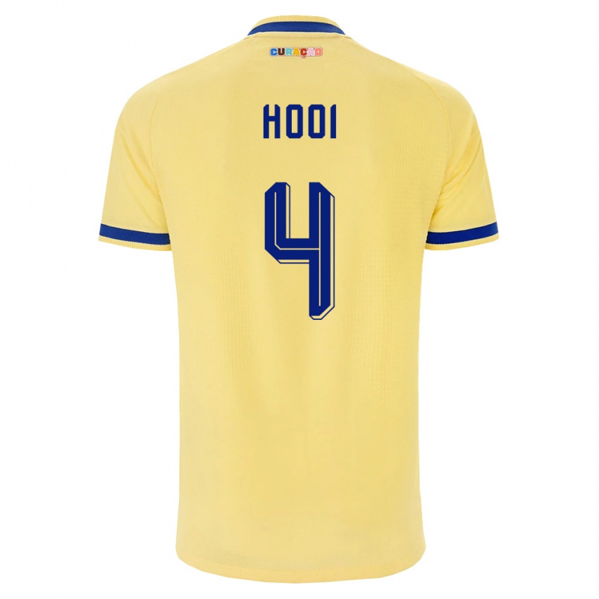 גברים קוראסאו Shuvienchêlo Hooi #4 צהוב כהה ורוד הרחק ג'רזי 26-28 חולצה קצרה