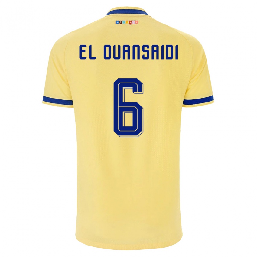 גברים קוראסאו Keyane El Ouansaidi #6 צהוב כהה ורוד הרחק ג'רזי 26-28 חולצה קצרה