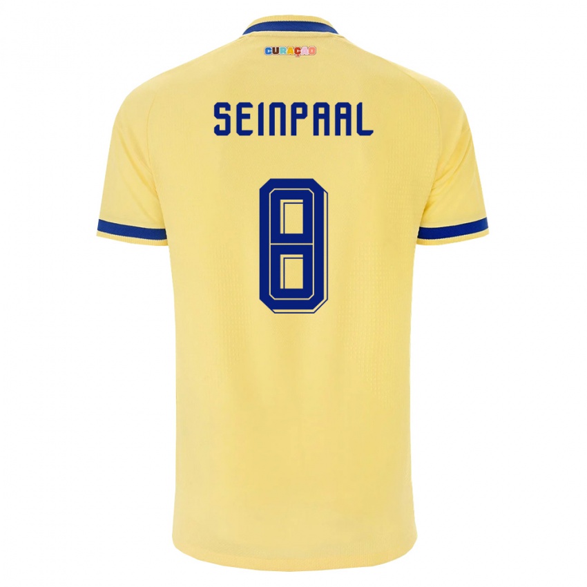גברים קוראסאו Kydion Seinpaal #8 צהוב כהה ורוד הרחק ג'רזי 26-28 חולצה קצרה