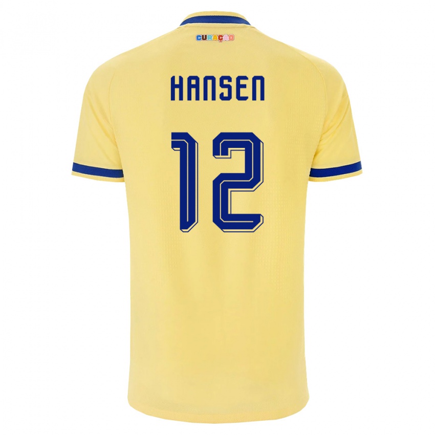 גברים קוראסאו סונטיה האנסן #12 צהוב כהה ורוד הרחק ג'רזי 26-28 חולצה קצרה