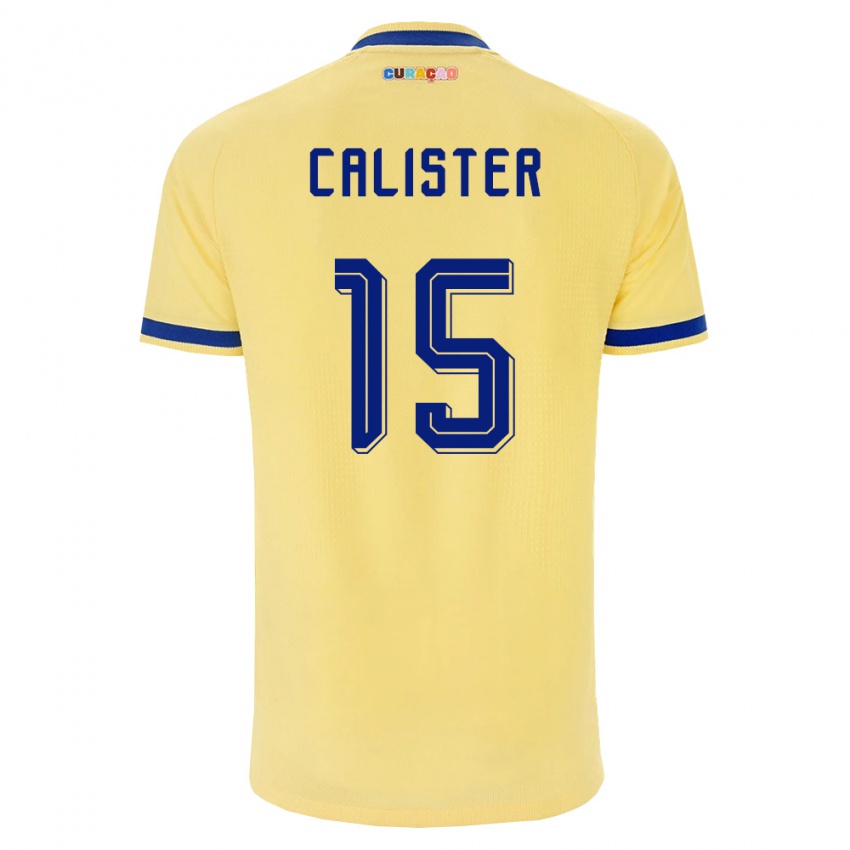 גברים קוראסאו Noah Calister #15 צהוב כהה ורוד הרחק ג'רזי 26-28 חולצה קצרה