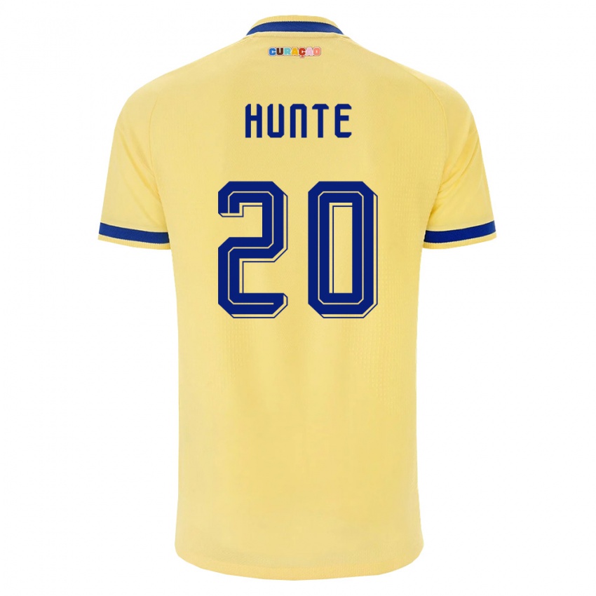 גברים קוראסאו Jerayno Hunte #20 צהוב כהה ורוד הרחק ג'רזי 26-28 חולצה קצרה