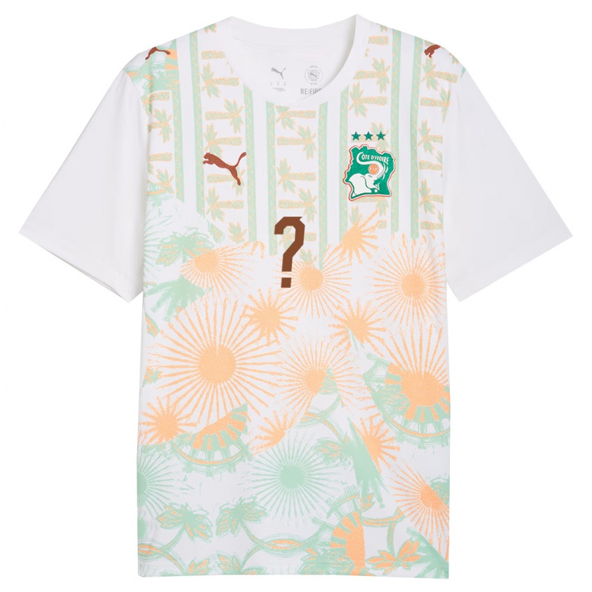 גברים חוף השנהב אבקאר סילה #0 לבן כתום ירוק הרחק ג'רזי 26-28 חולצה קצרה