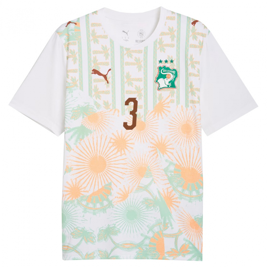 גברים חוף השנהב קואדיו קופי #3 לבן כתום ירוק הרחק ג'רזי 26-28 חולצה קצרה