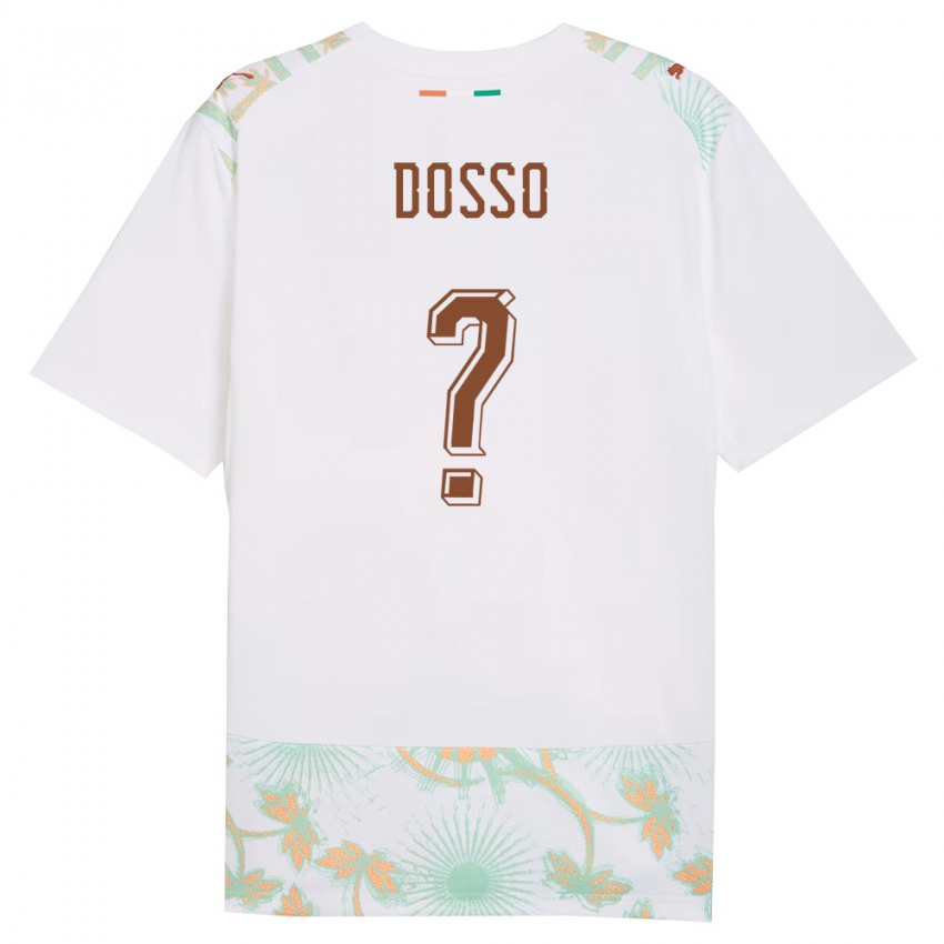 גברים חוף השנהב אבובאקה דוסו #0 לבן כתום ירוק הרחק ג'רזי 26-28 חולצה קצרה