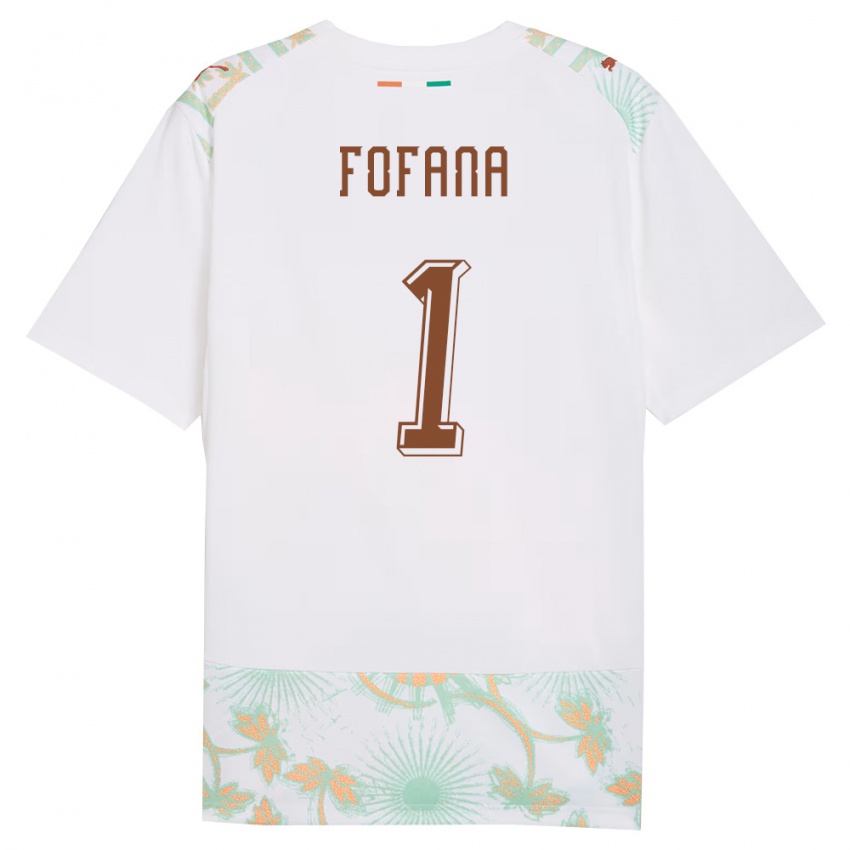 גברים חוף השנהב יאחיה פופאנה #1 לבן כתום ירוק הרחק ג'רזי 26-28 חולצה קצרה