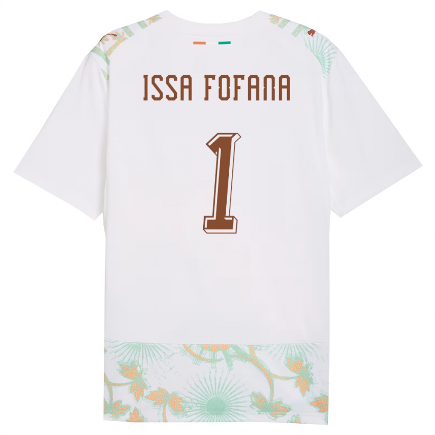 גברים חוף השנהב איסה פופאנה #1 לבן כתום ירוק הרחק ג'רזי 26-28 חולצה קצרה