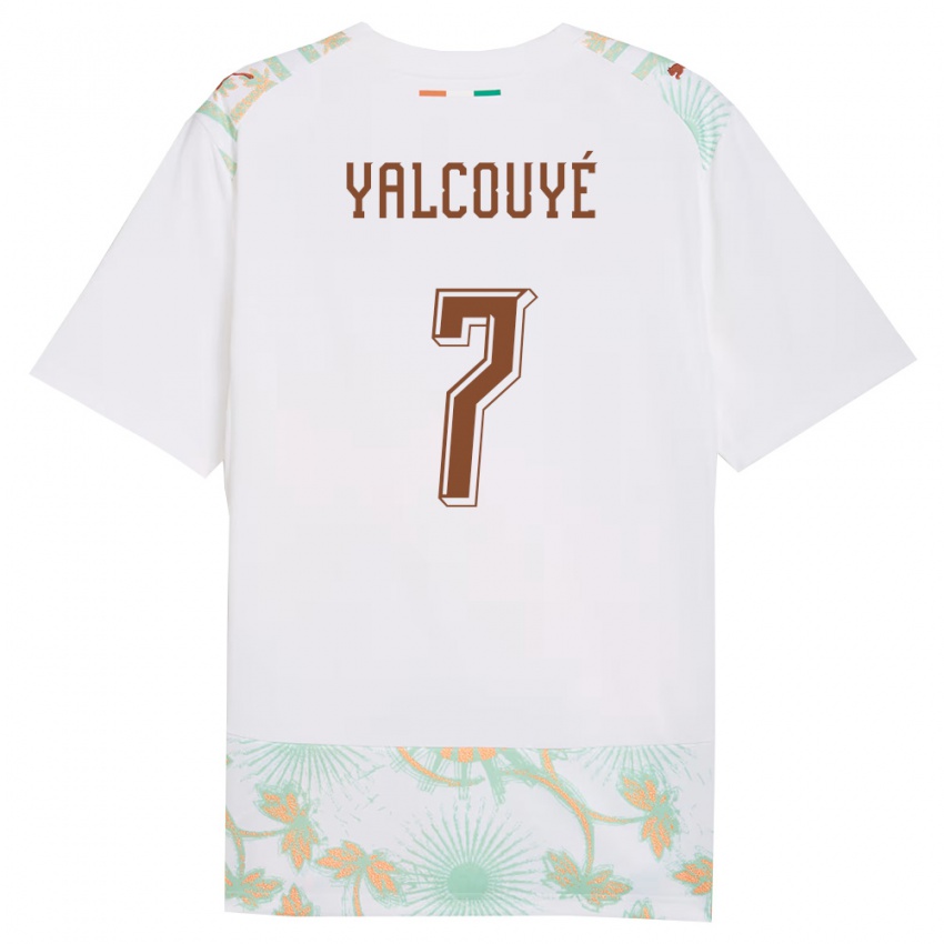 גברים חוף השנהב מאליק ג'וניור ילקויה #7 לבן כתום ירוק הרחק ג'רזי 26-28 חולצה קצרה