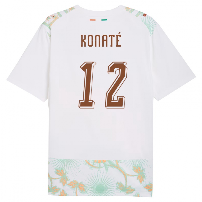 גברים חוף השנהב ואלי קונאטה #12 לבן כתום ירוק הרחק ג'רזי 26-28 חולצה קצרה