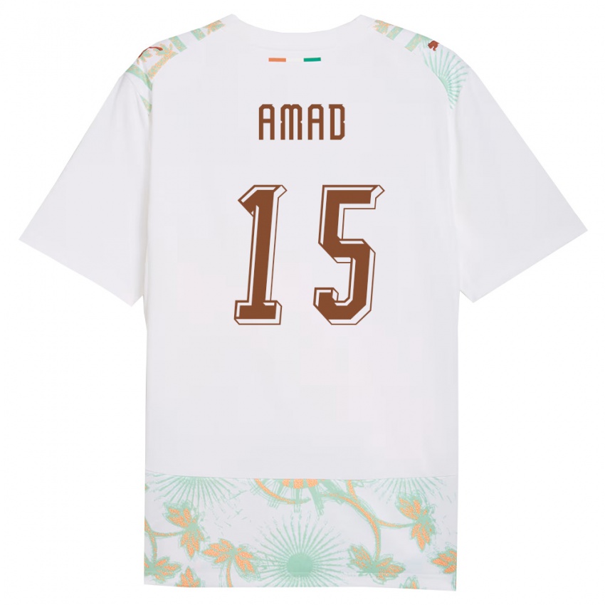 גברים חוף השנהב אמאד טראורה #15 לבן כתום ירוק הרחק ג'רזי 26-28 חולצה קצרה