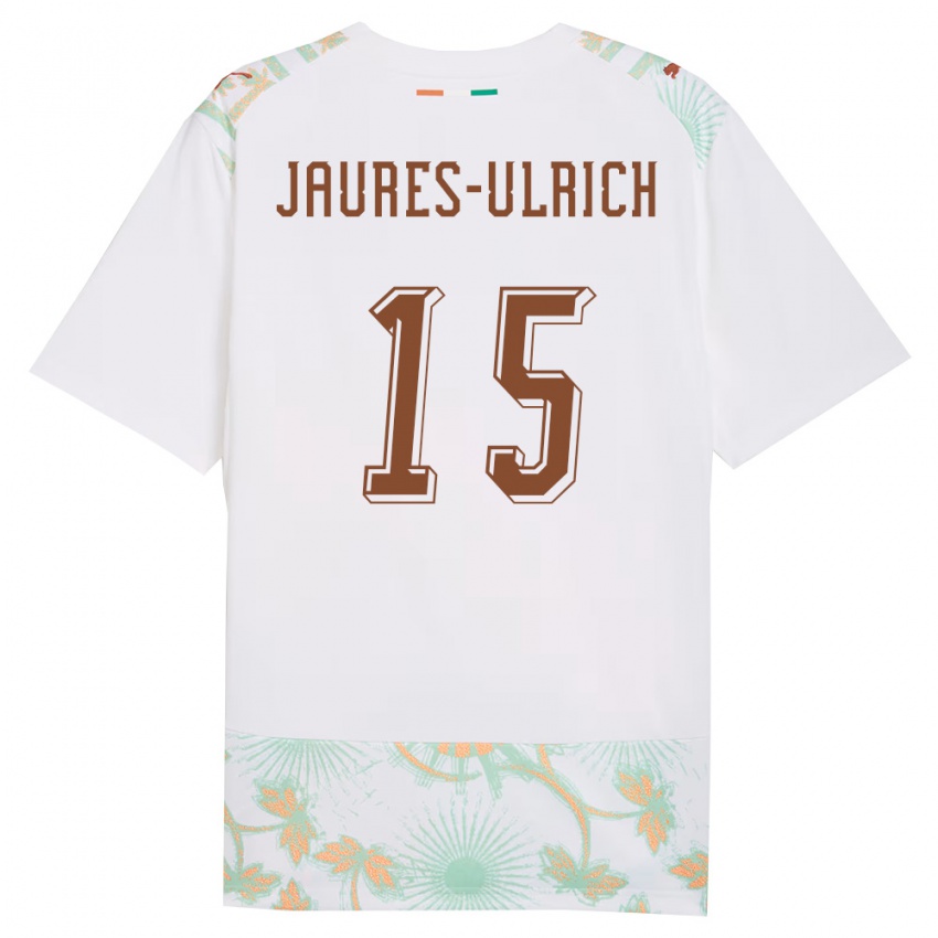 גברים חוף השנהב Loukou Jaures-Ulrich #15 לבן כתום ירוק הרחק ג'רזי 26-28 חולצה קצרה