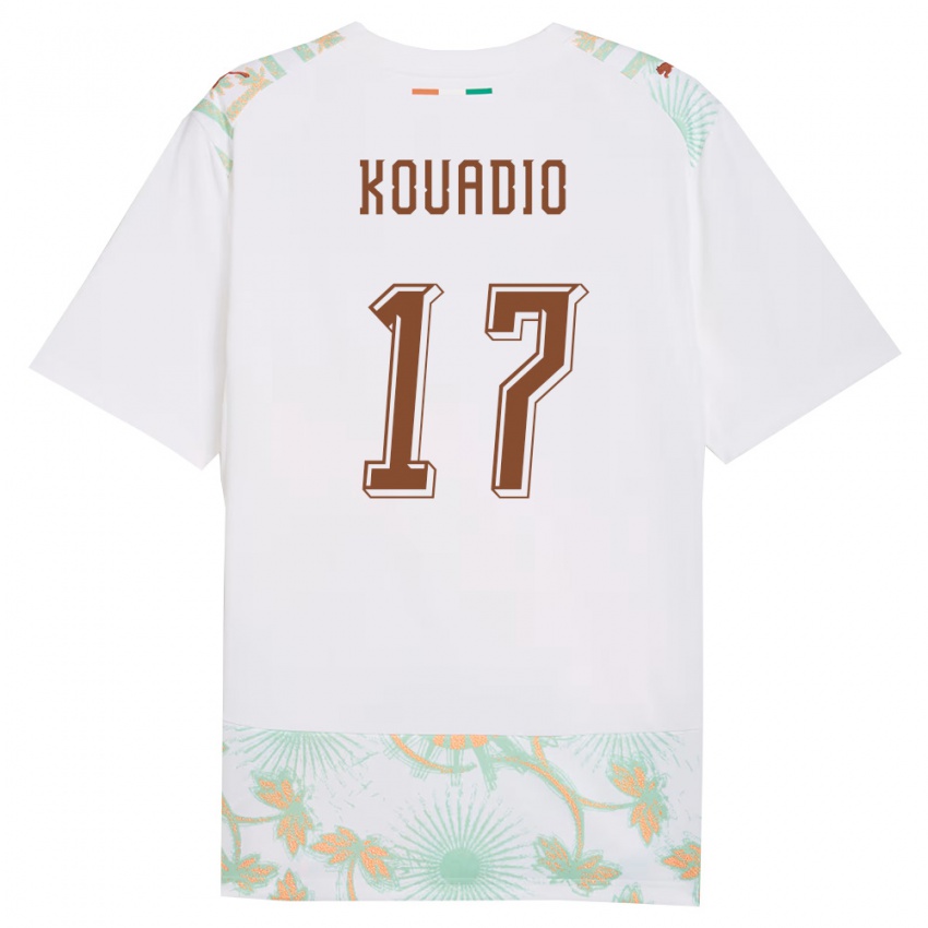 גברים חוף השנהב קואסי קואדיו #17 לבן כתום ירוק הרחק ג'רזי 26-28 חולצה קצרה