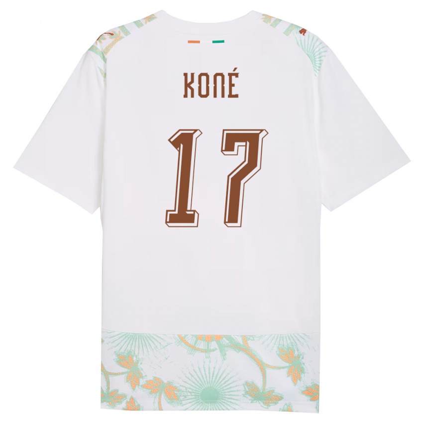 גברים חוף השנהב Ali Koné #17 לבן כתום ירוק הרחק ג'רזי 26-28 חולצה קצרה