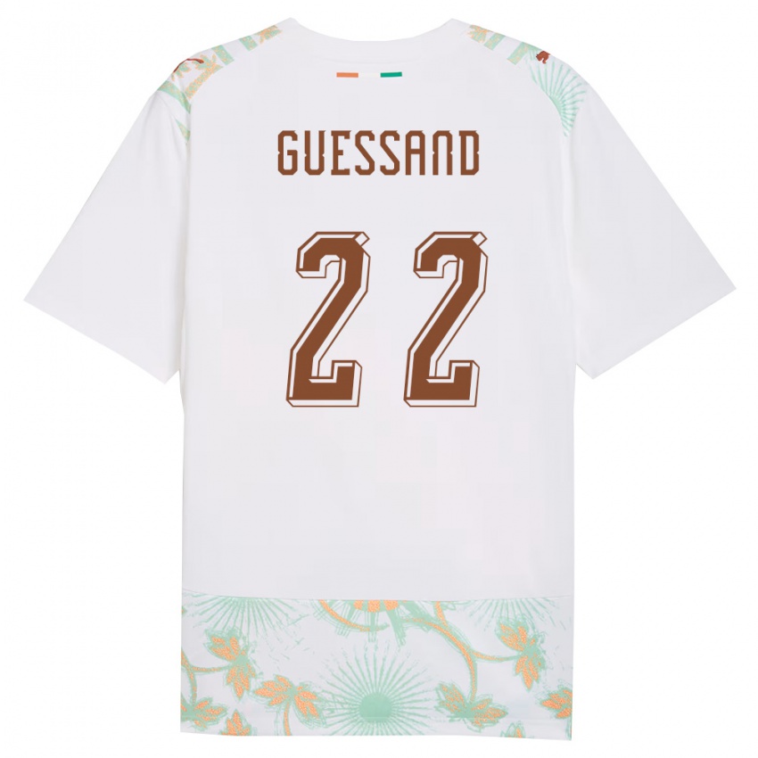 גברים חוף השנהב אוואן גסאן #22 לבן כתום ירוק הרחק ג'רזי 26-28 חולצה קצרה