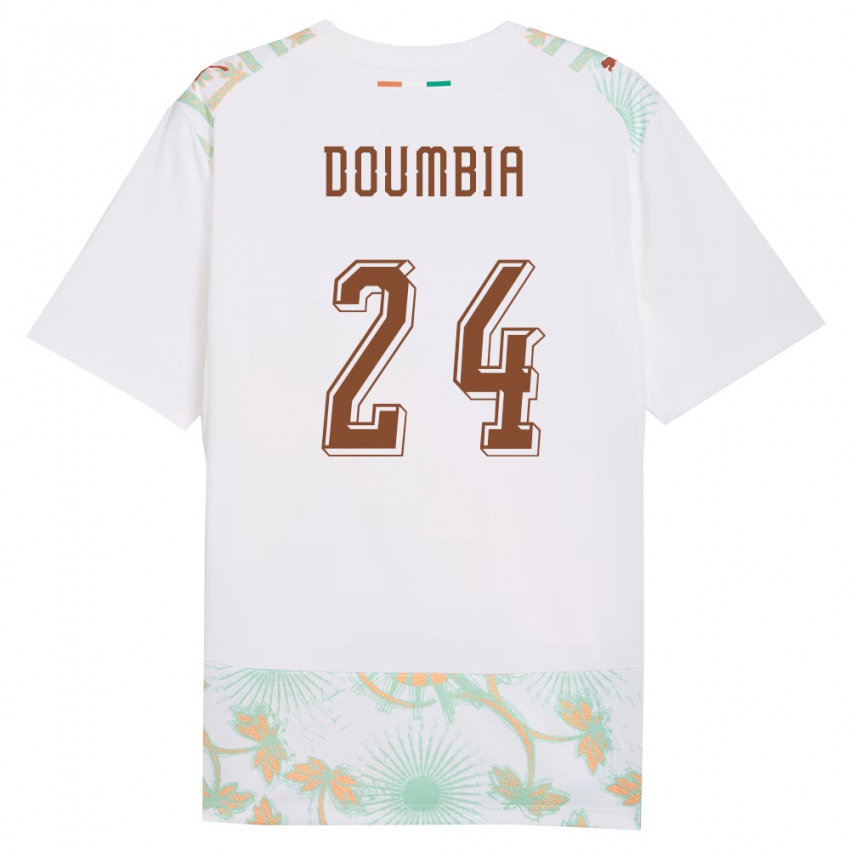 גברים חוף השנהב Vayanga Doumbia #24 לבן כתום ירוק הרחק ג'רזי 26-28 חולצה קצרה