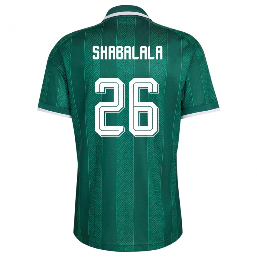 גברים דרום אפריקה Mduduzi Shabalala #26 ירוק לבן זהב הרחק ג'רזי 26-28 חולצה קצרה