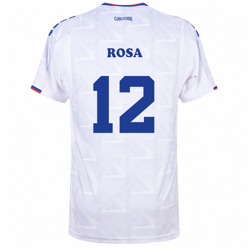 גברים כף ורדה Márcio Rosa #12 לבן בורדו הרחק ג'רזי 26-28 חולצה קצרה