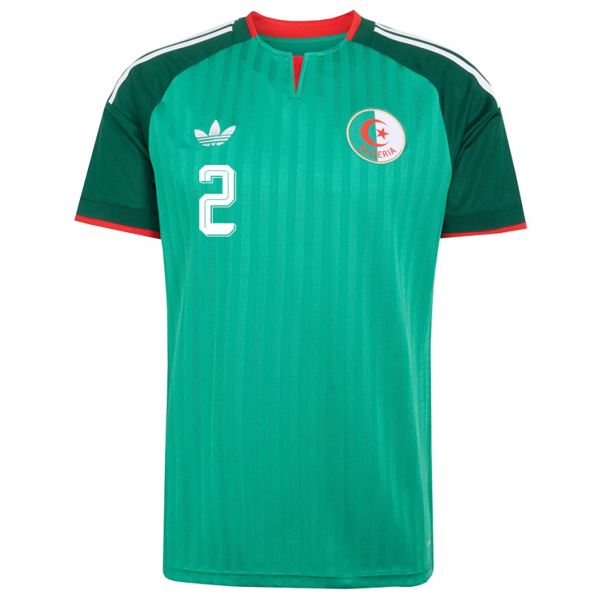 גברים אלג'יריה ג׳אליל קונטה #2 ירוק אדום לבן הרחק ג'רזי 26-28 חולצה קצרה