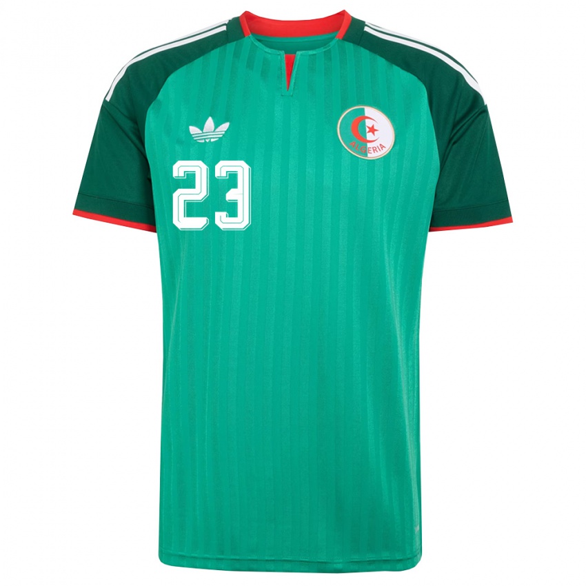 גברים אלג'יריה Nazim Mohamed Salah Benkaidia #23 ירוק אדום לבן הרחק ג'רזי 26-28 חולצה קצרה
