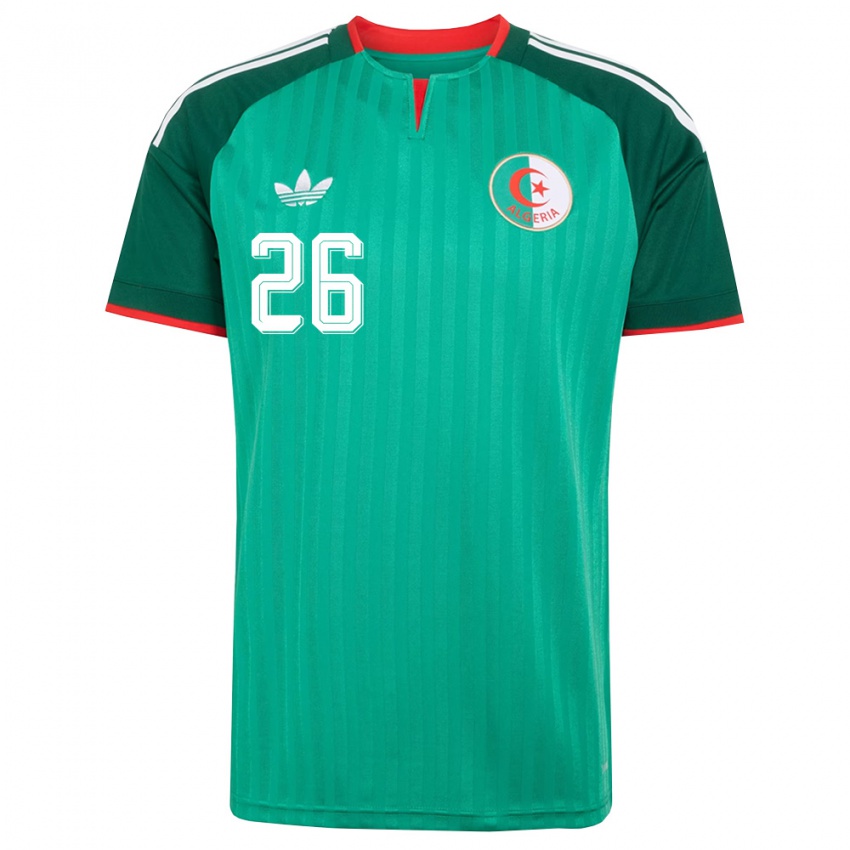 גברים אלג'יריה סמיר צ'רגי #26 ירוק אדום לבן הרחק ג'רזי 26-28 חולצה קצרה