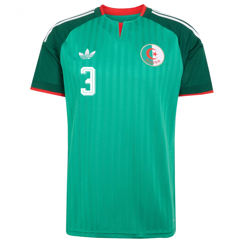 גברים אלג'יריה מהדי דורבל #3 ירוק אדום לבן הרחק ג'רזי 26-28 חולצה קצרה