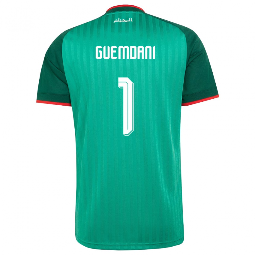 גברים אלג'יריה Ivan Guemdani #1 ירוק אדום לבן הרחק ג'רזי 26-28 חולצה קצרה