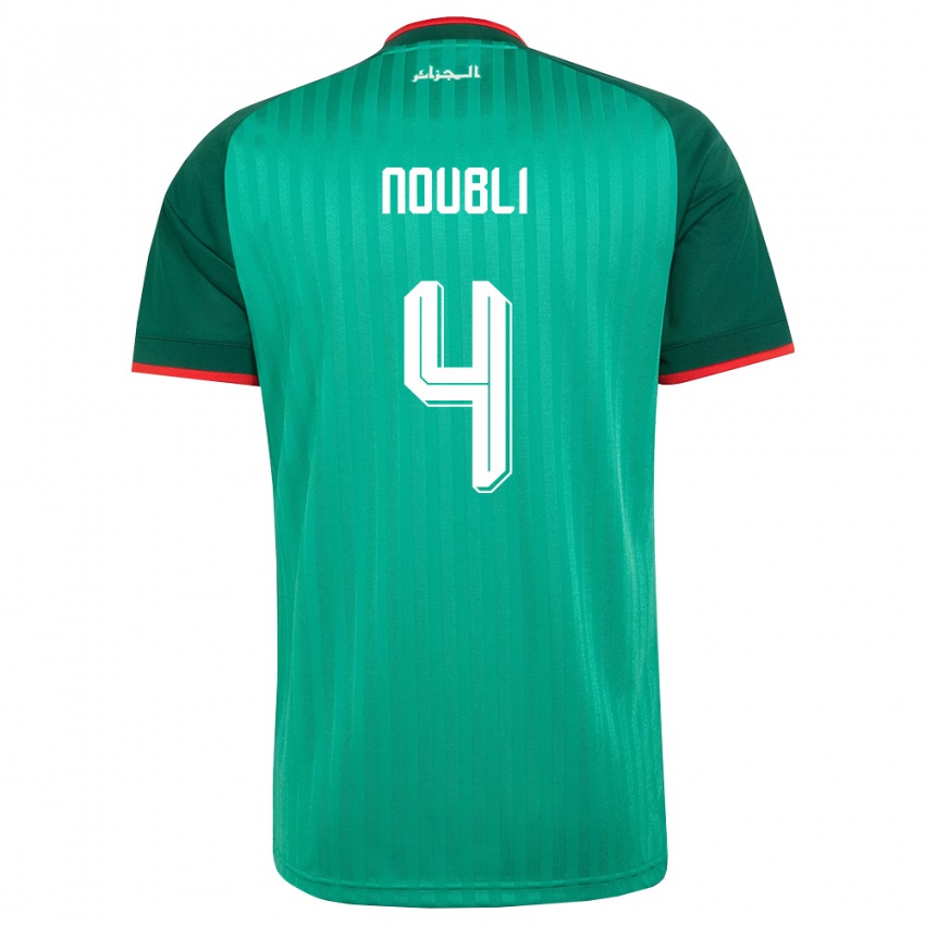 גברים אלג'יריה Mahmoud Noubli #4 ירוק אדום לבן הרחק ג'רזי 26-28 חולצה קצרה