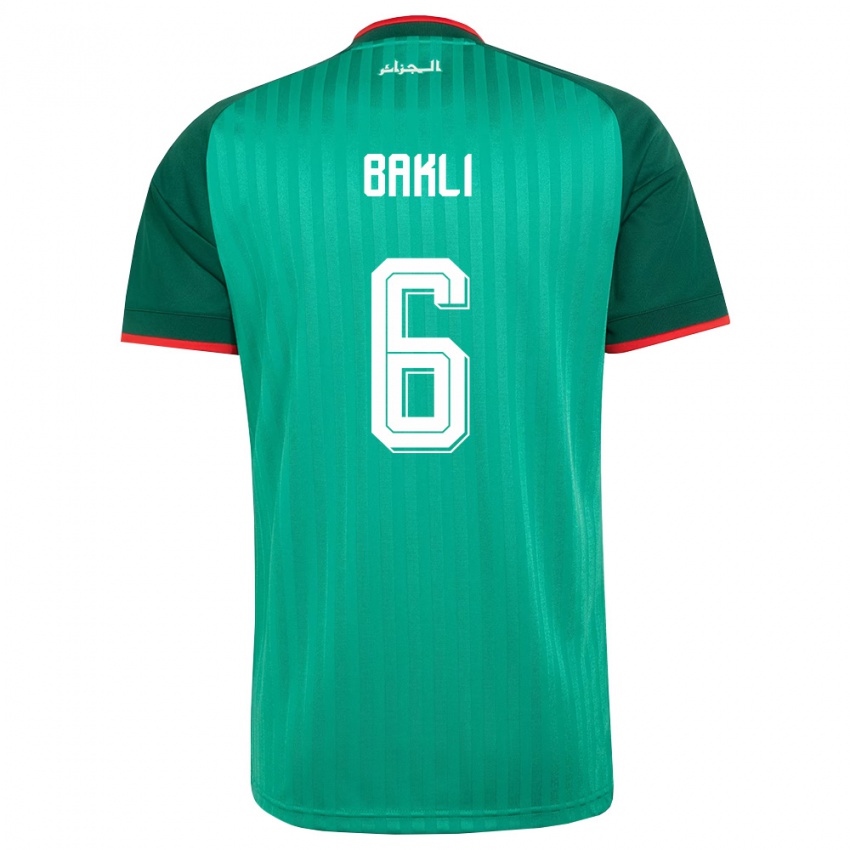 גברים אלג'יריה Abdeselam Bakli #6 ירוק אדום לבן הרחק ג'רזי 26-28 חולצה קצרה