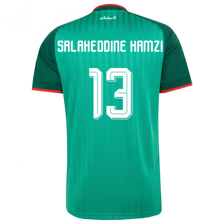 גברים אלג'יריה Anes Salaheddine Hamzi #13 ירוק אדום לבן הרחק ג'רזי 26-28 חולצה קצרה