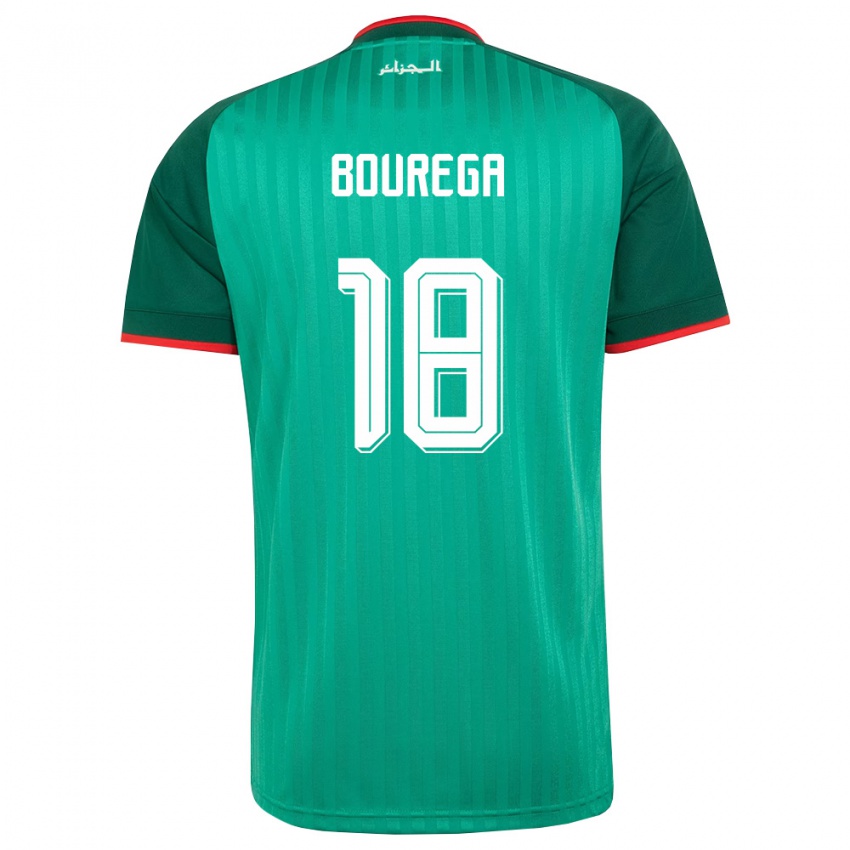 גברים אלג'יריה Ilyas Bourega #18 ירוק אדום לבן הרחק ג'רזי 26-28 חולצה קצרה