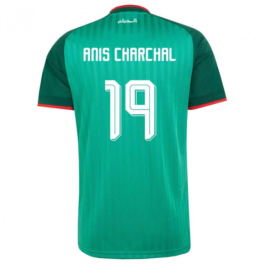 גברים אלג'יריה Mohamed Anis Charchal #19 ירוק אדום לבן הרחק ג'רזי 26-28 חולצה קצרה